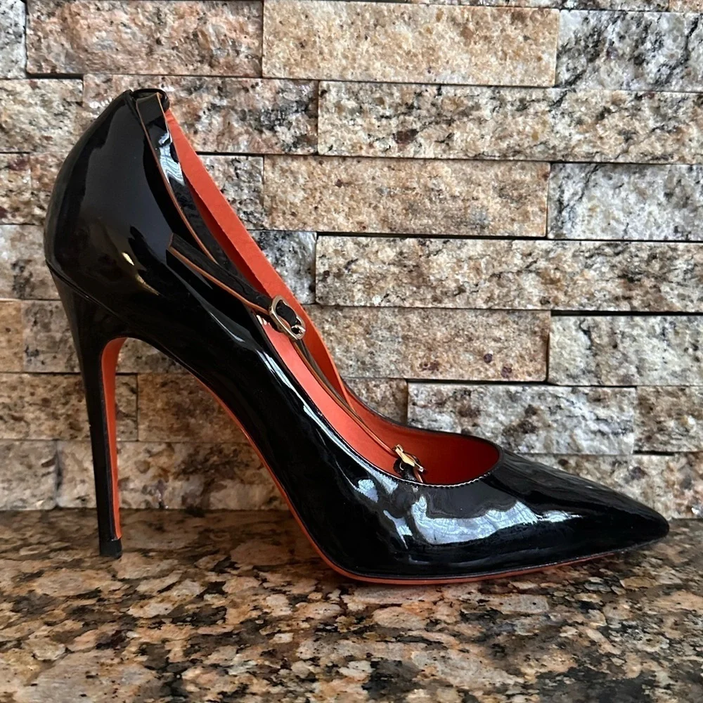 Santoni Patent Leather Heels Court